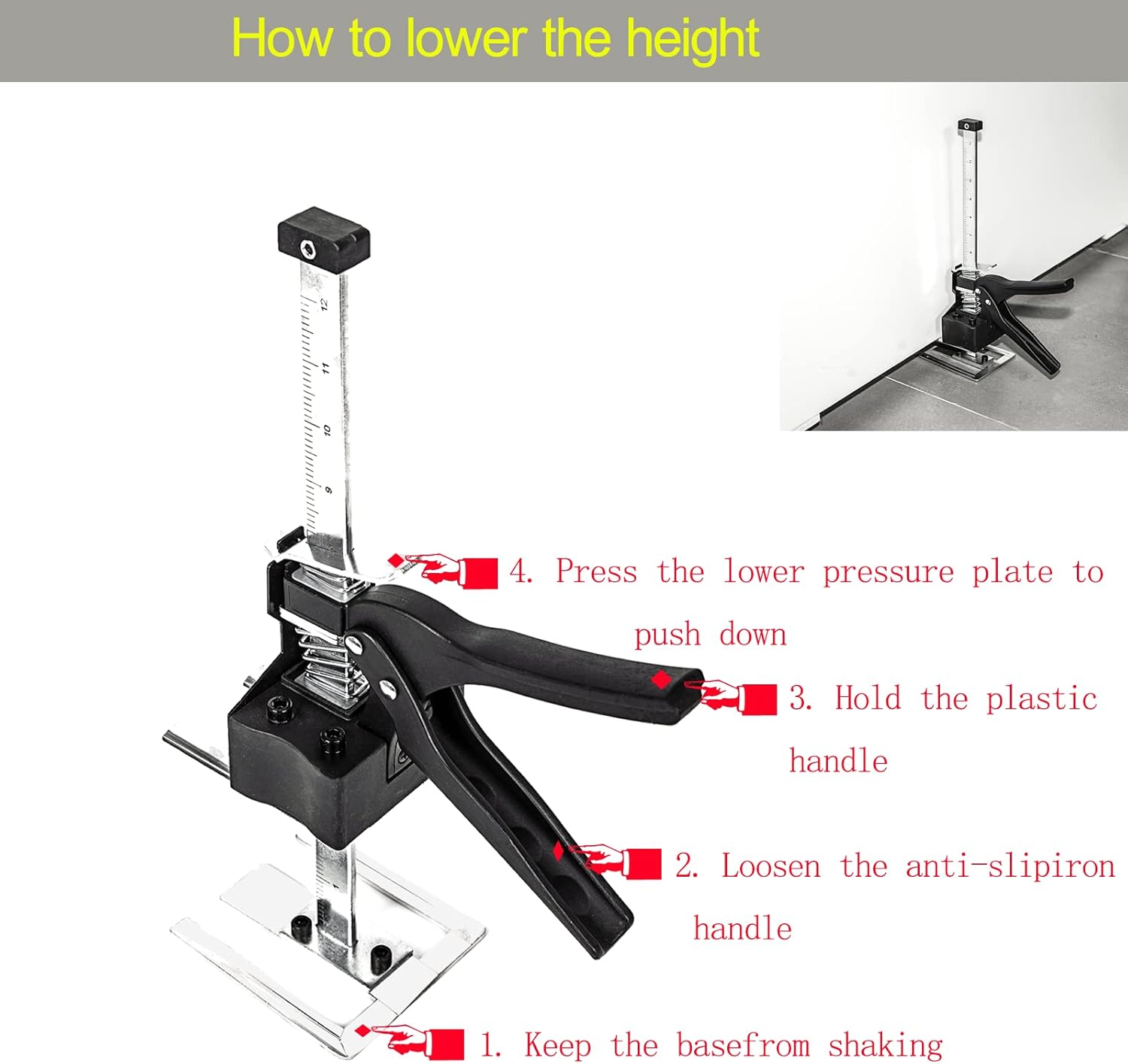 Labor Saving Arm Jack with Ruler 2 Pack, Effort Elevator Hand Tool, Lifting Tool for Door/Flooring/Window/Cabinet/Deck/Furniture (13.7Inch)