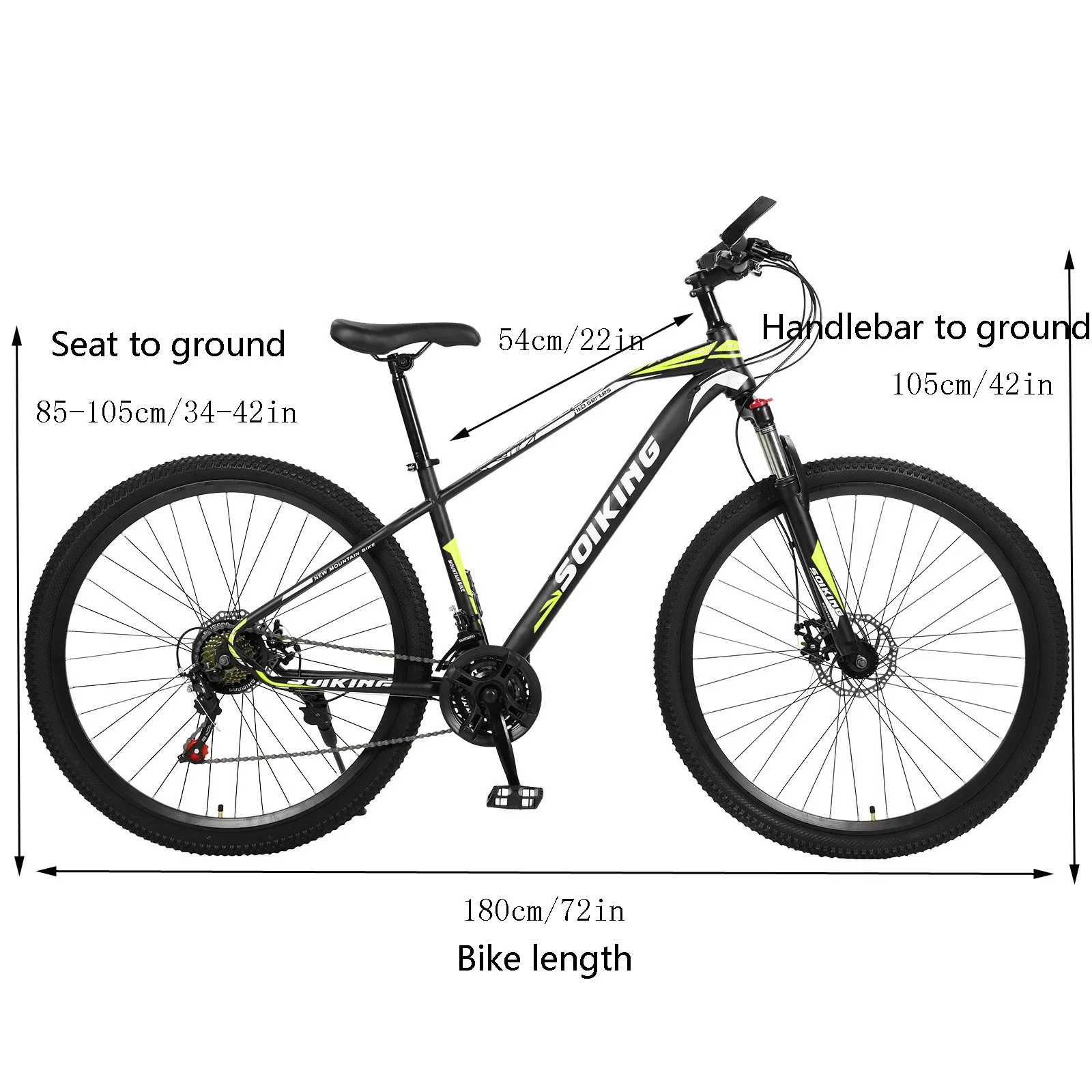 Guzom Adult Mountain Bikes- Mountain Bike 26-inch Outdoor Sports, 21-Speed , Suitable for Men and Women