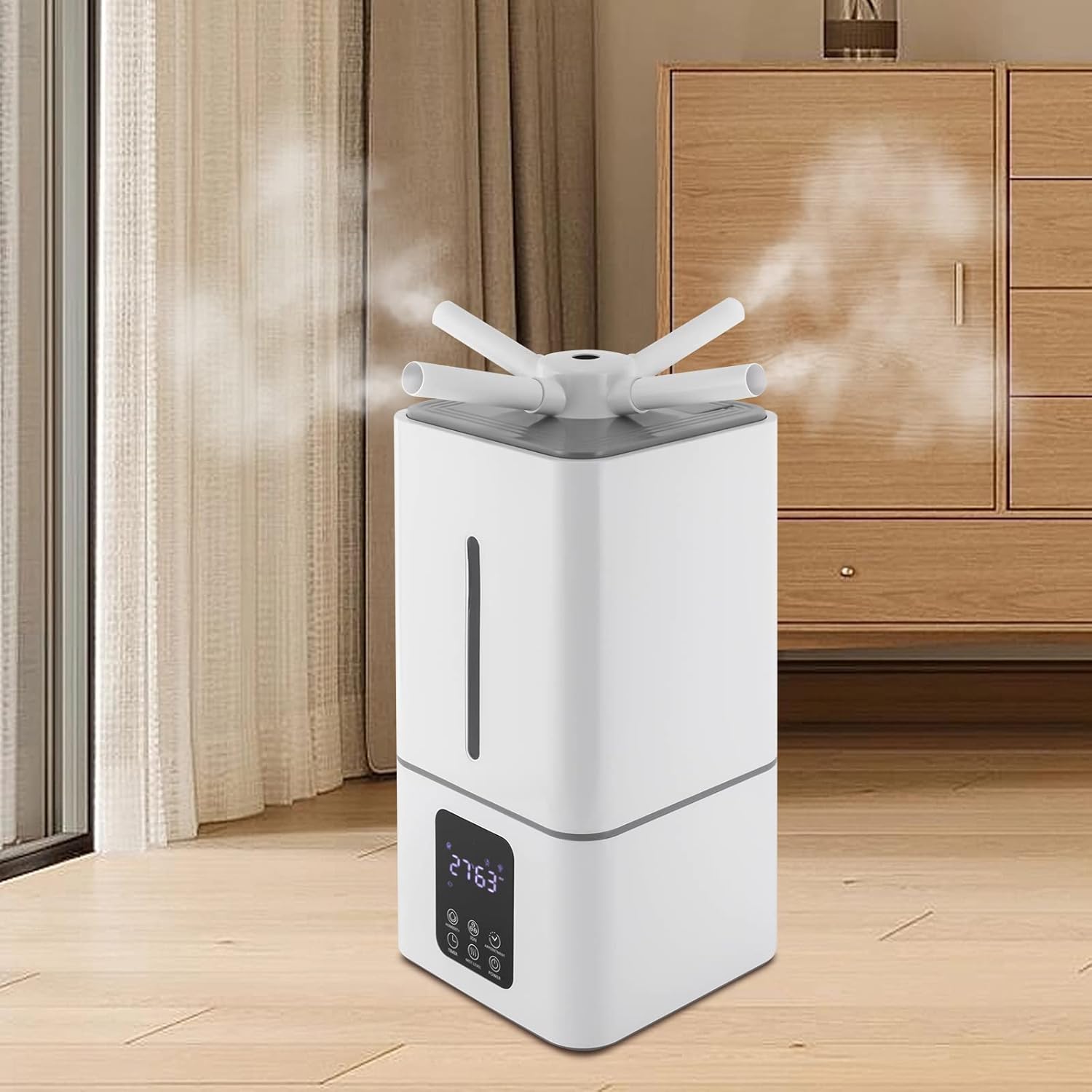 Industrial Humidifier, 13L/3.4Gallons Whole House Humidifier Commercial & Household Humidifier 1500ml/h 861sq.ft Large Home Humidifier for for Living Room Bedroom Office 100-240V(White)