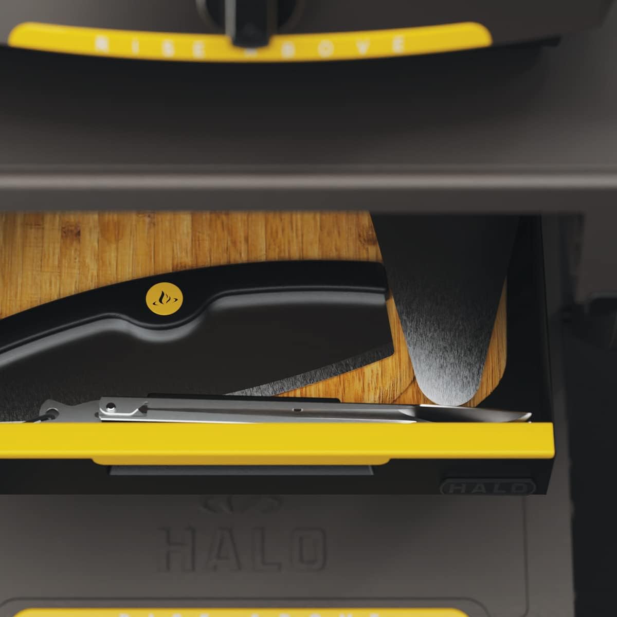 HALO Outdoor Cart | Portable Outdoor Countertop Grill Cart | Drop Down Drawer Storage | Collapsible | Tank Storage