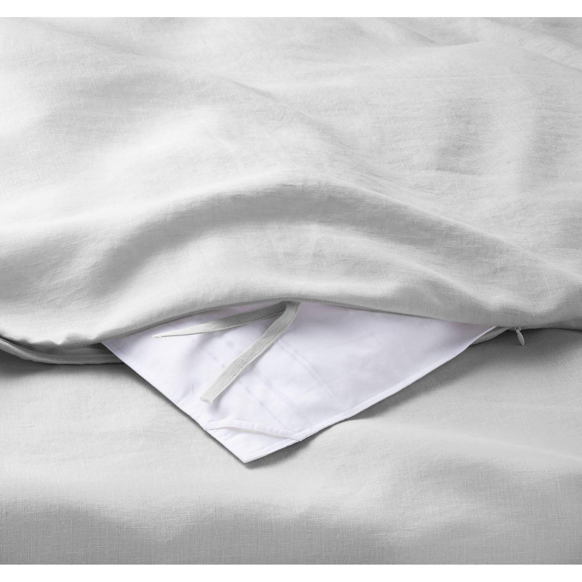 Full/Queen Linen Duvet u0026 Sham Set Light Gray - Casaluna