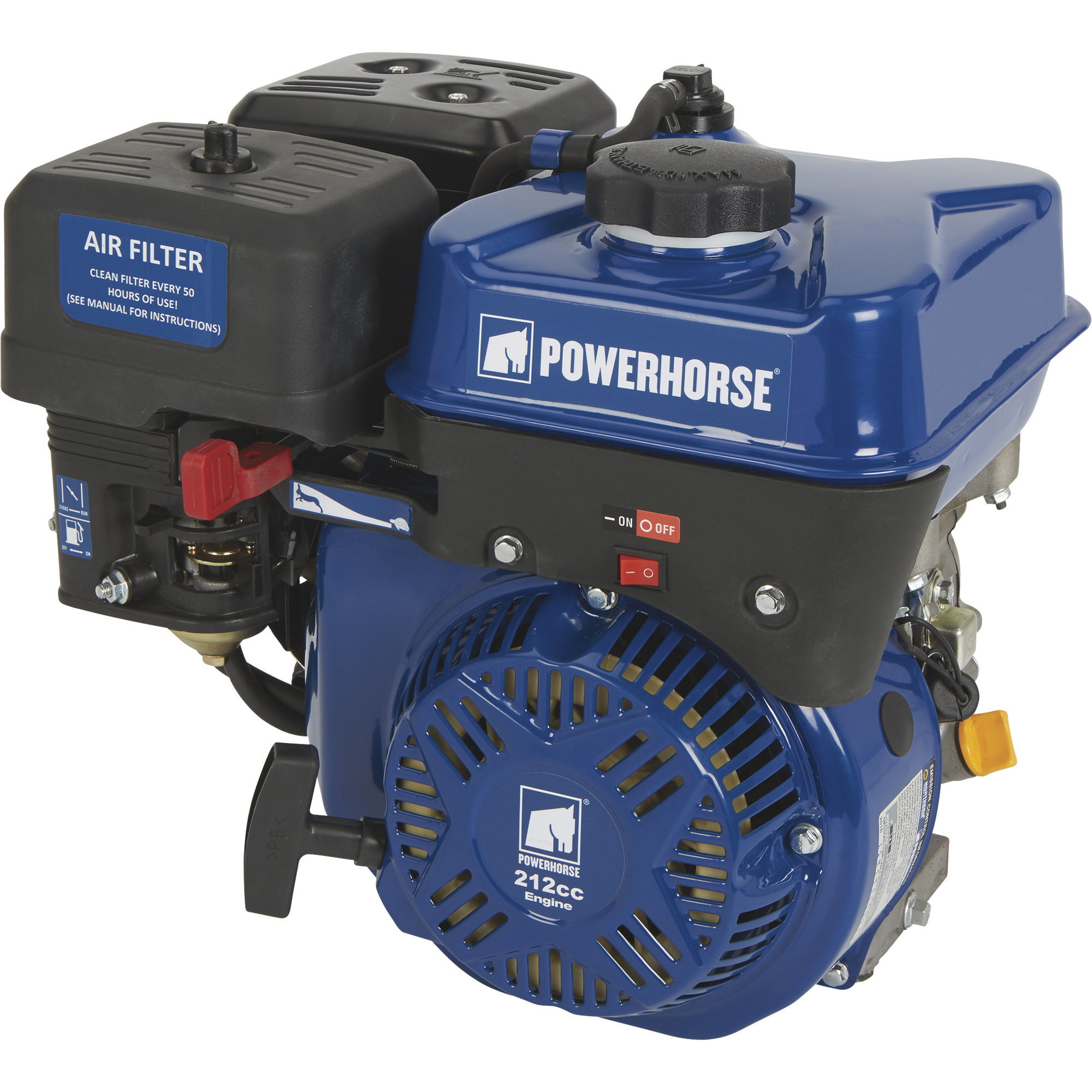 Powerhorse OHV Horizontal Engine - 212cc, 6 HP, 3/4in. x 2 7/16in. Shaft