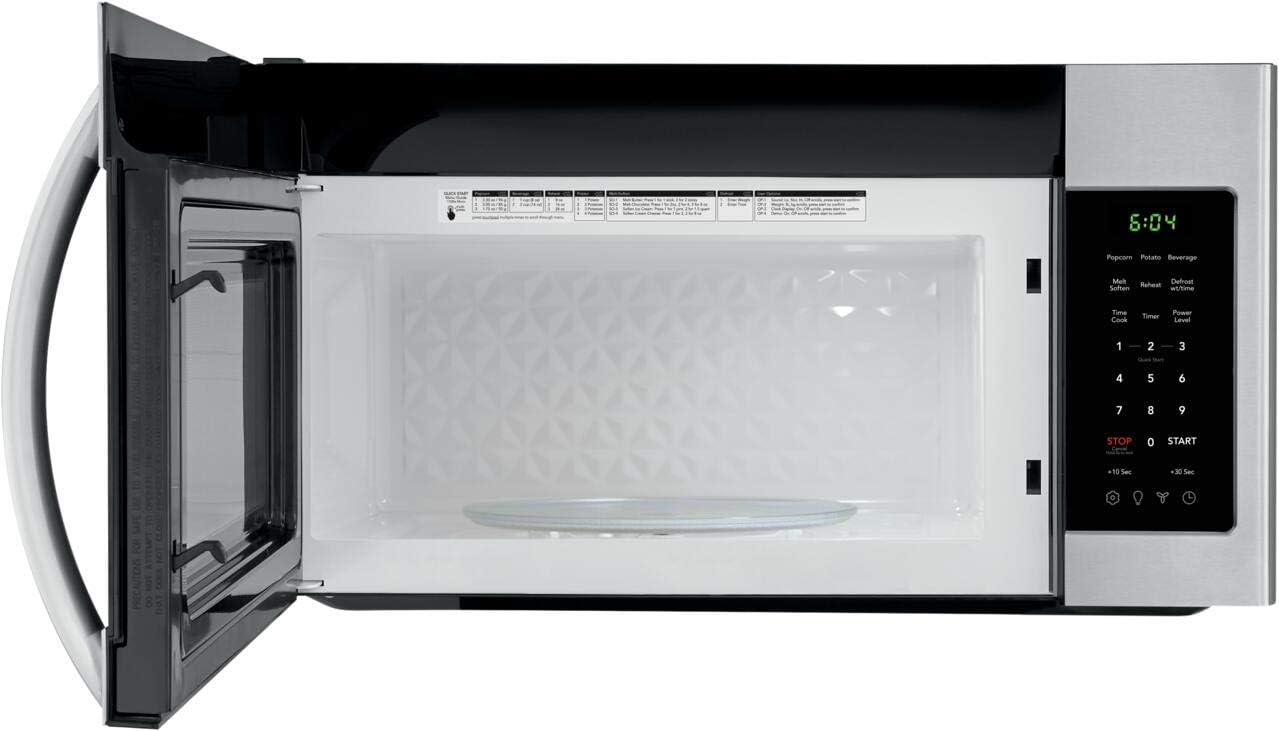 FRIGIDAIRE FFMV1846VS 30" Stainless Steel Over The Range Microwave with 1.8 cu. ft. Capacity, 1000 Cooking Watts, Child Lock and 300 CFM