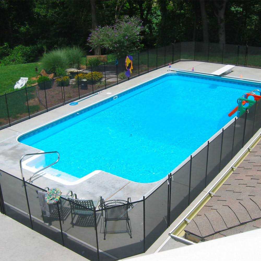 Pool Fence DIY 12'x5' Fence Section with 5 Poles in Black - Shop Hardware Tools Online Store