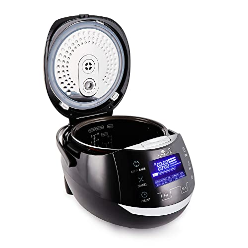 Yum Asia Sakura Rice Cooker with Ceramic Bowl and Advanced Fuzzy Logic (8 Cup, 1.5 Litre) 6 Rice Cook Functions, 6 Multicook Functions, Motouch LED Display, 120V Power