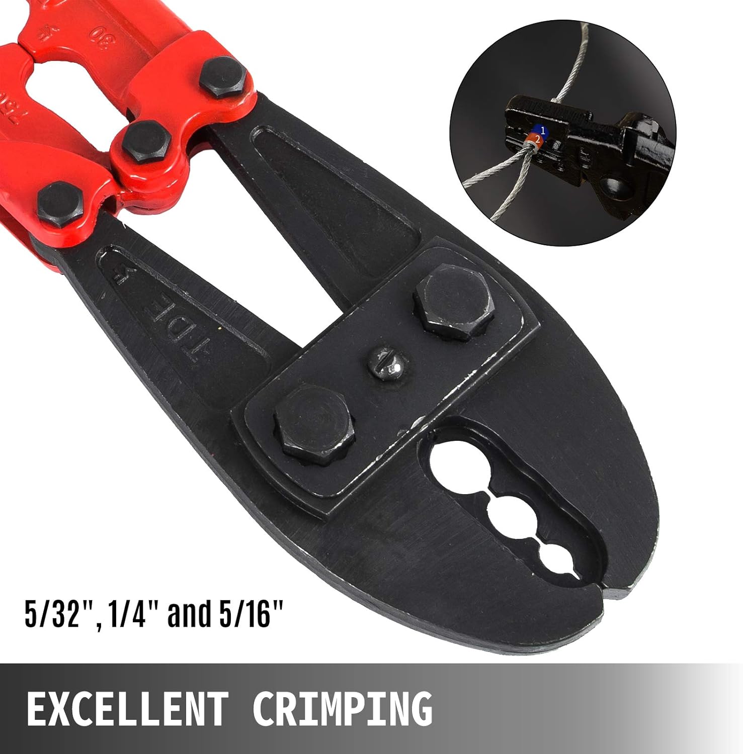 Mophorn Hand Swager Crimper 30 Inch ,Swaging Tool for 5/32" 1/4" 5/16" Wire Rope,Hand Cimping Tool for Copper Aluminum Oval Sleeves and Stop Sleeves,Wire Rope Crimping Tool Swage Tool Long Handle Lab