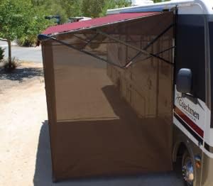ShadePro - Vista Side Shade - Solar Mesh Sunscreen for RV Awnings - Drop Sun Shade Blocks 85% of Light Without Blocking Your View - Fits Manual and Electric Awnings - 11' Drop - Black