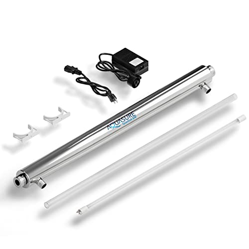 Aquasure Ultraviolet Light UV-C Water Sterilizer Filter System for Whole House Water Sterilization, Disinfection and Purifier | Destroys 99.99% of Bacteria, Virus & Ecoli