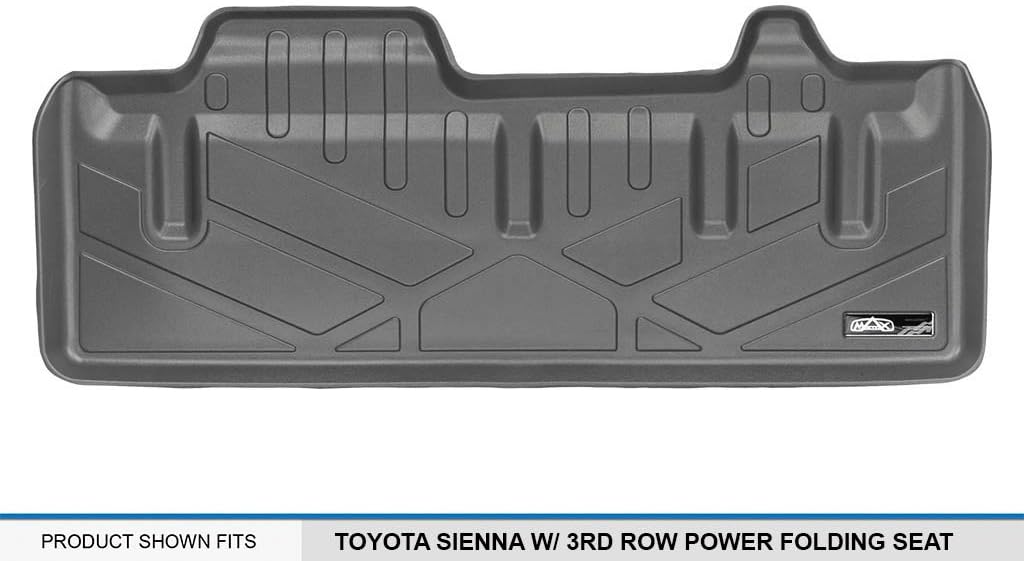 MAXLINER All Weather Cargo Liner Floor Mat Behind 3rd Row Grey for 2011-2018 Toyota Sienna with Power Folding 3rd Row Seats