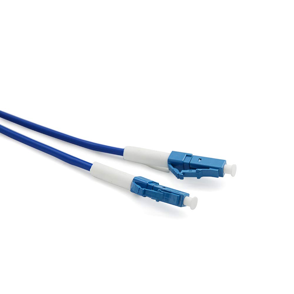 100M Pre-terminated Fiber Optic Cable, Single Mode, Two Strands, LC Connectors, Indoor/Outdoor, Plug and Play, Fast Long Range Fiber Optic Link