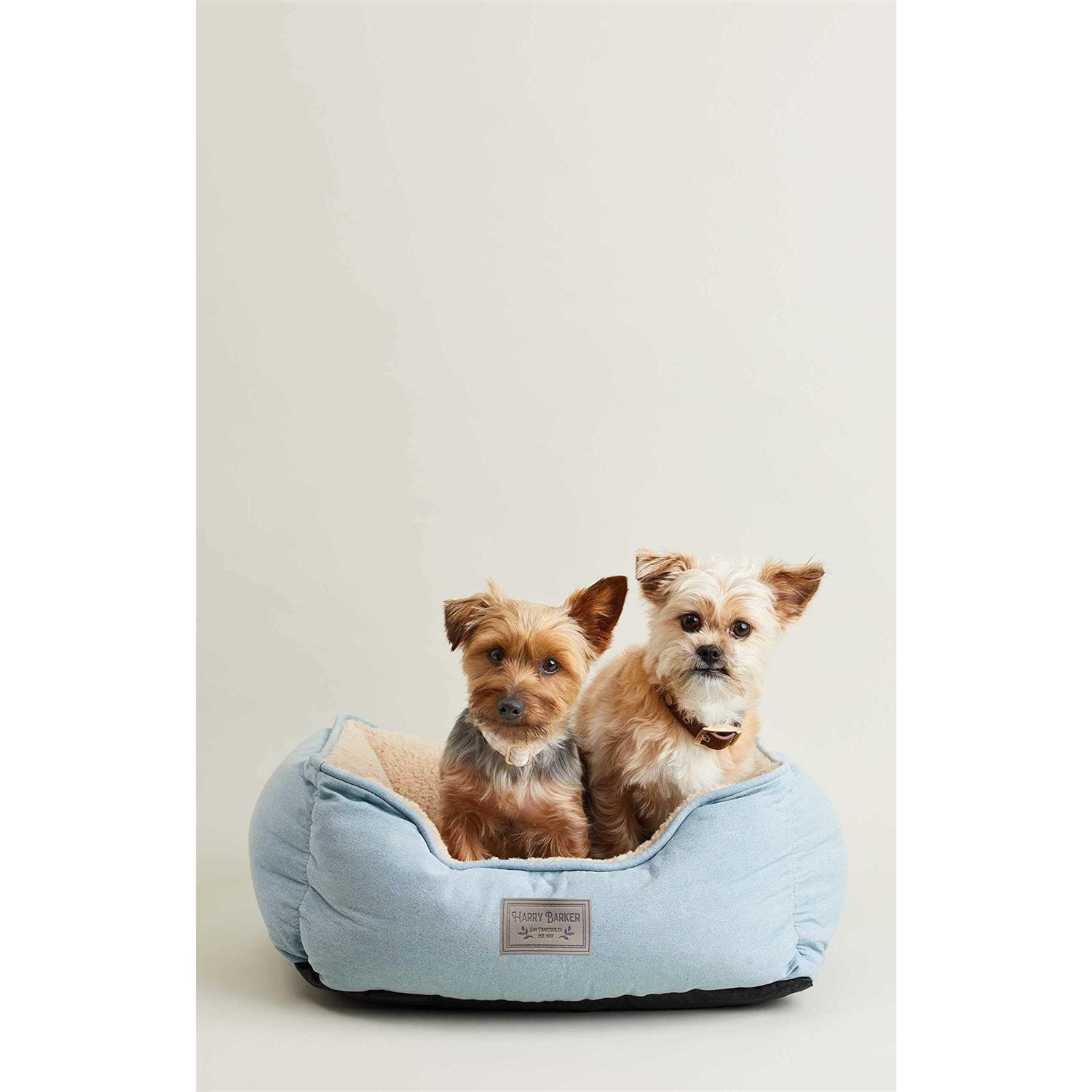 Harry Barker Blue Chambray Cozy Sherpa Bed - Pet Supplies online store