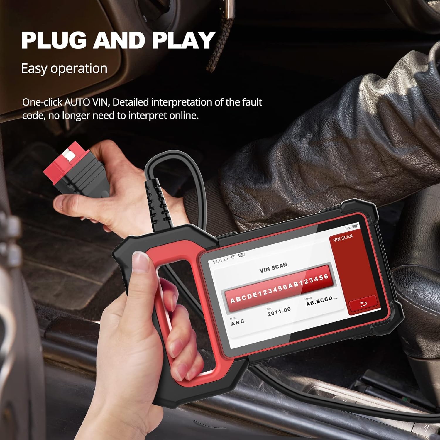THINKCAR Car Scanner ThinkScan Plus S5 OBD2 Scanner, 4 System Diagnosis ABS SRS ECM TCM Code Reader Diagnostic Scan Tool with Lifetime Free Update, Car Diagnostic Scanner for All Cars [2022 Newest]