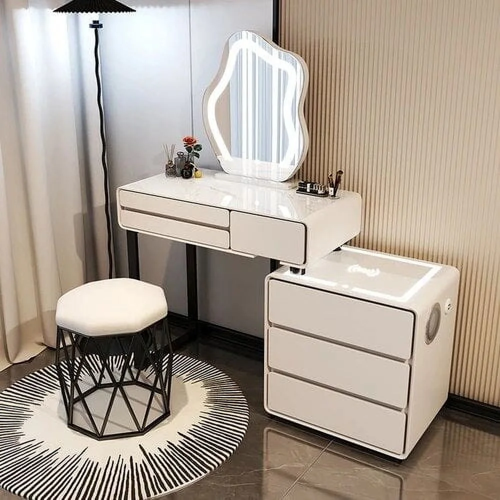 Vanity Bedroom Dressing Table Makeup Mirror Nordic Modern Dressing Table Wood Storage Coiffeuses De Chambre Home Decoration