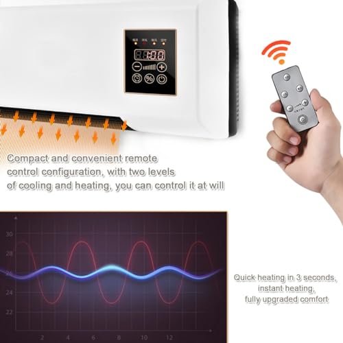 Mini Air Conditioner Wall Mounted Fan, Dual Use Mini Cooling And Heating Air Conditioner,Wall Mounted Heating Machine,Portable Wall Mounted Ac And Heater Combo For Bathroom, Bedroom