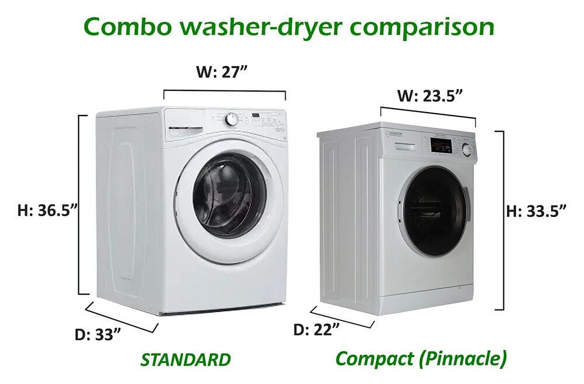Equator All-in-One 13 lb Compact Combo Washer Dryer, Silver