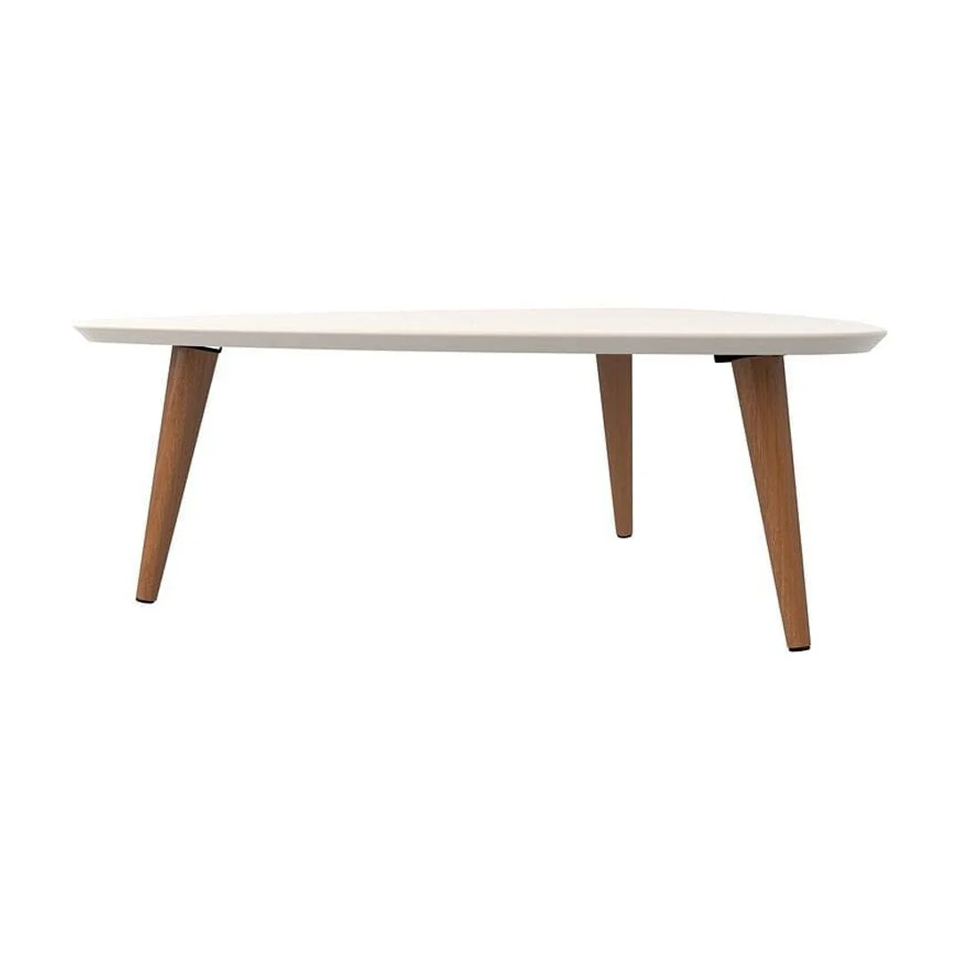 Utopia Triangle Coffee Table - ['Off White', 'Maple Cream'] - Elevate your space with style!