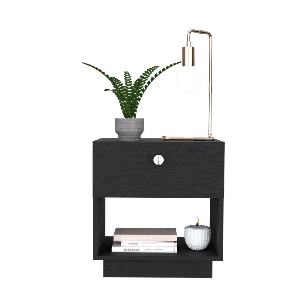 We Have Furniture Peyton 2 Piece Bedroom Set, Armoire + Nightstand, Black Wengue Finish