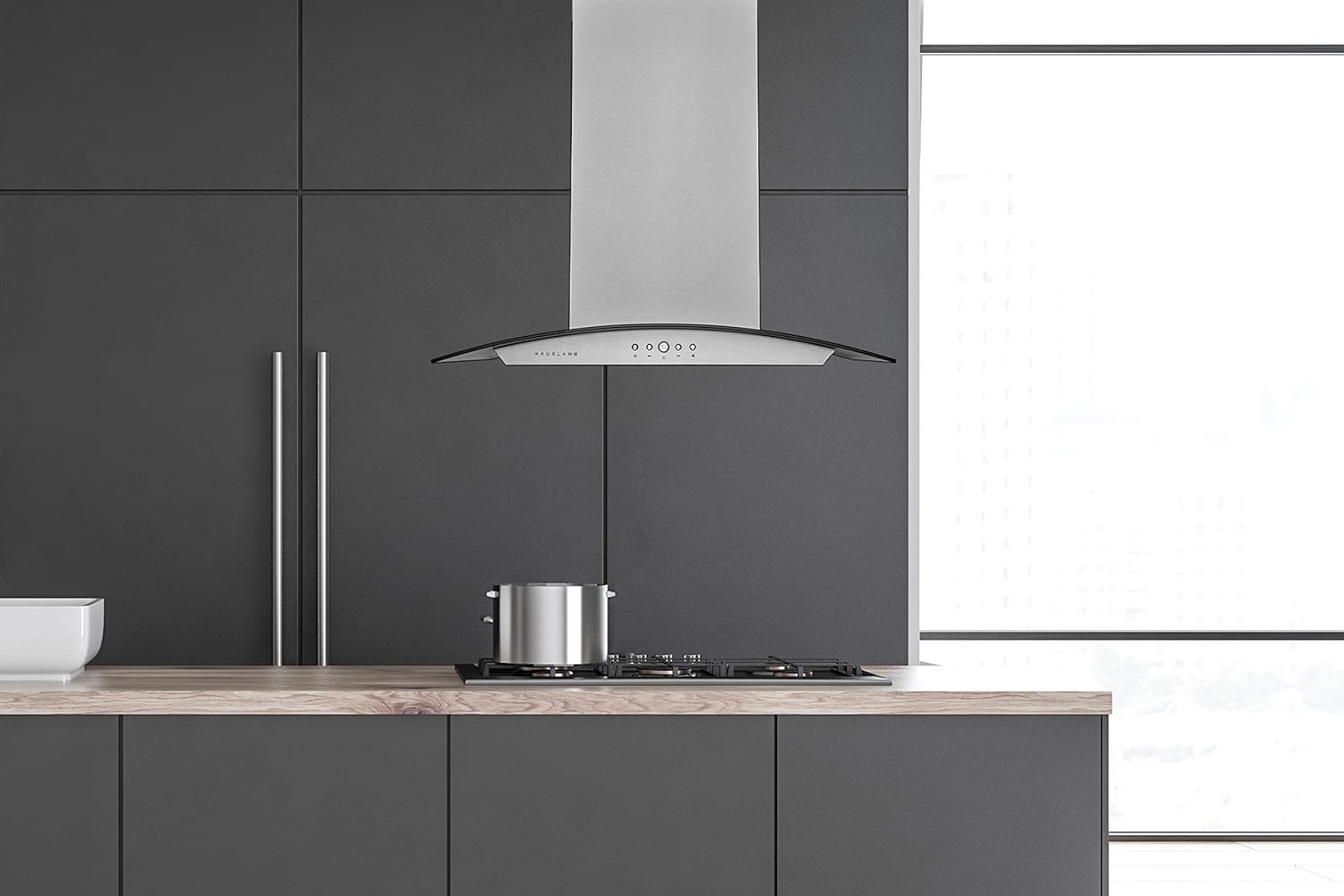 Hauslane IS-200SS-36 36 in. Convertible Island Range Hood44; Stainless Steel