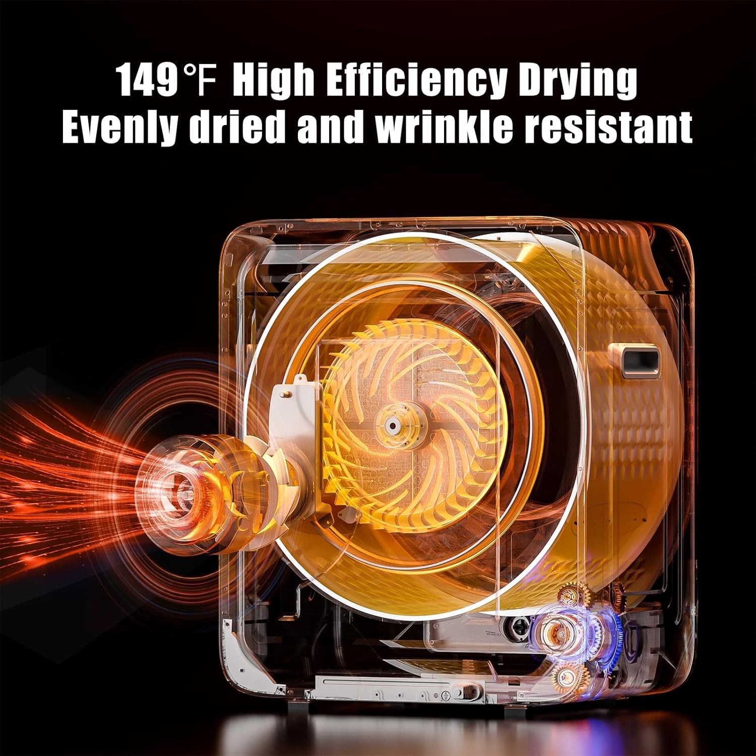 Portable Dryer with LCD Control Panel, 1.5 cu.ft Mini Clothes Dryer Machine with Stainless Steel Tub, 5 Modes, 850W 10 lbs Front Load Small Electric Dryer for Apartment, Laundry, RVs, White