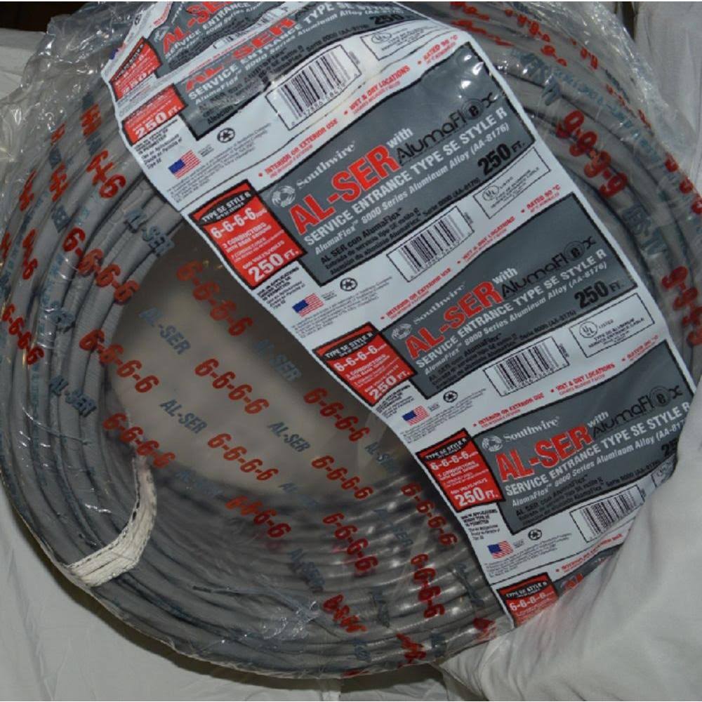 Southwire 250 ft. 6-6-6-6 Gray Stranded Al Ser Cable 13099702