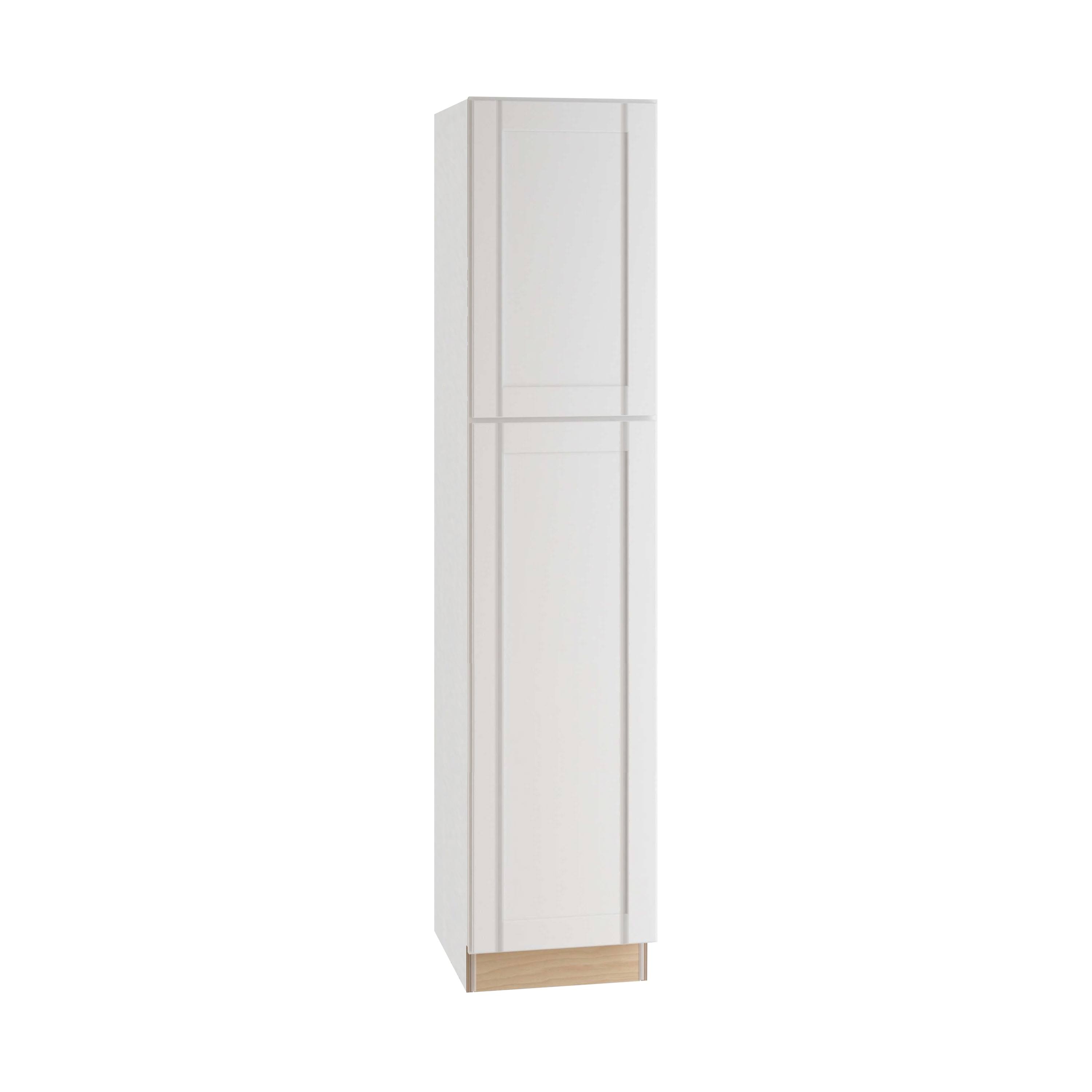 Contractor Express Cabinets Vesper White Shaker Assembled Plywood 18 in. x 84 in. x 24 in. Utility Pantry Kitchen Cabinet with S