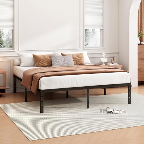 14 Inch Twin Bed Frame - Sturdy Platform Bed Frame Metal Bed Frame No Box Spring Needed Heavy Duty Twin Size Bed Frame Easy Assembly Strong Bearing Capacity, Under Bed Storage
