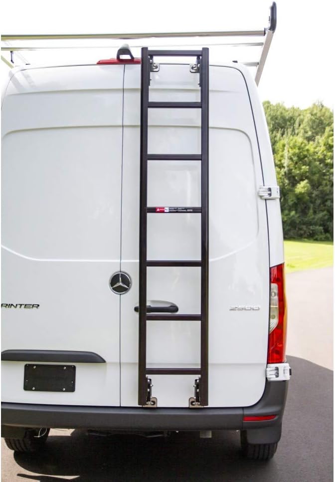 Prime Design AAL Rear Van Door Hook Access Ladder Black (no Drilling) (Compatible with Ford Transit w/High Roof)