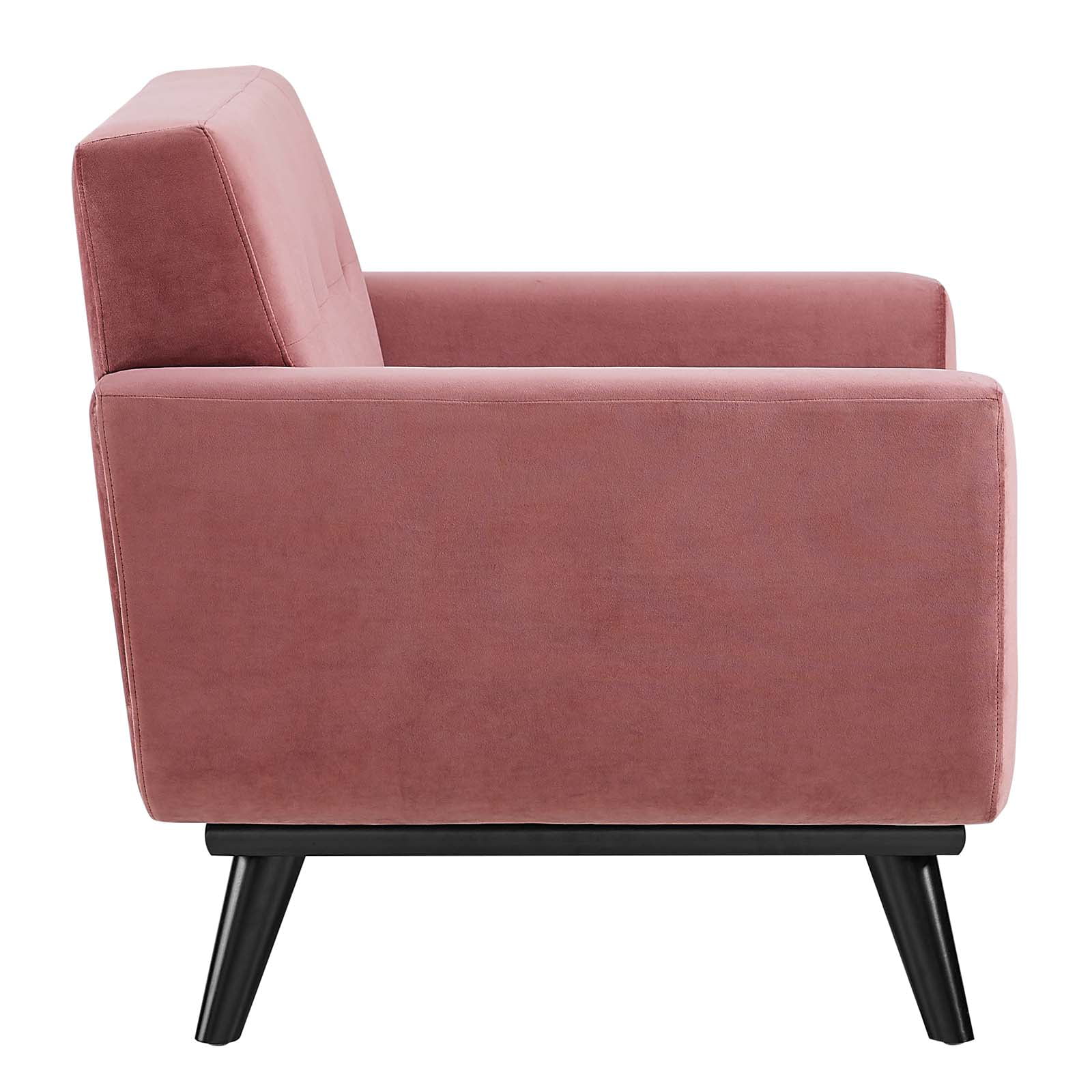 Modway Engage Performance Velvet Armchair in Dusty Rose