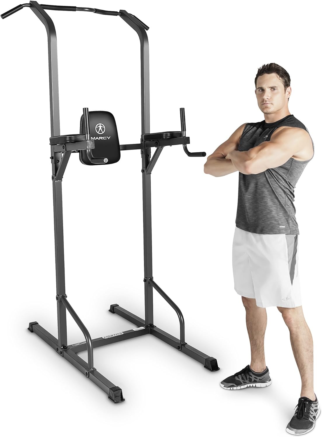 Marcy Power Tower Multi-Grip Pull Up & Dip Station VKR Home Gym TC-3515 BLACK, 74 pounds