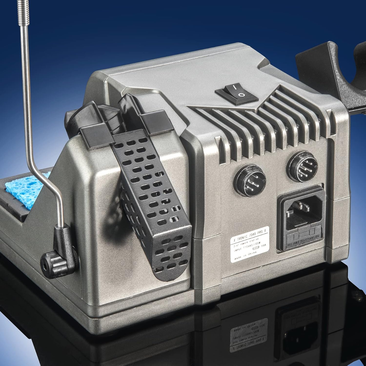 X-Tronic 7040-PRO-X • 775 Watt • Small Footprint Hot Air Rework & Soldering Iron Station • Digital Temp Controls, C/F Conversion, Calibration Func, 0-30 Min Sleep, Auto Cool Down, Mute/Unmute Sound