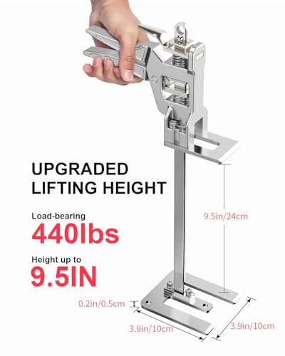 Kolvoii Labor Saving Arm Jack, 2 Pack Stainless Steel 15.6 Inch Construction Jack, Multi-Function Height Adjustment Hand Jacks for Lifting and Leveling, 10 Inche Lift Range