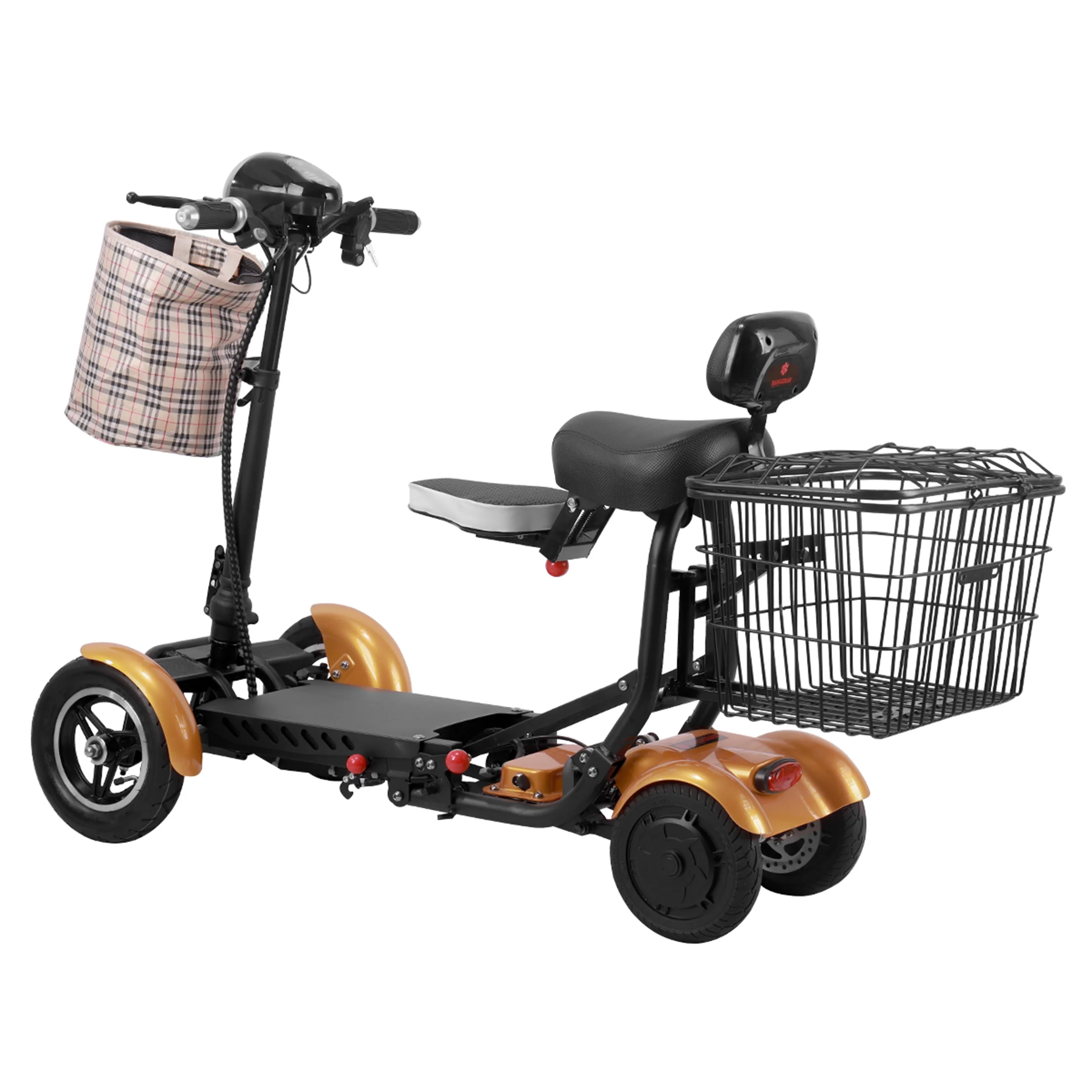 Bangeran Electric Mobility Scooter, 4 Wheel Foldable Portable, Up to 12 Miles - Blue