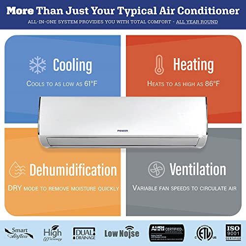 Pioneer Diamante Series Ductless Mini-Split Air Conditioner Heat Pump Full Set with 16 Ft. Kit