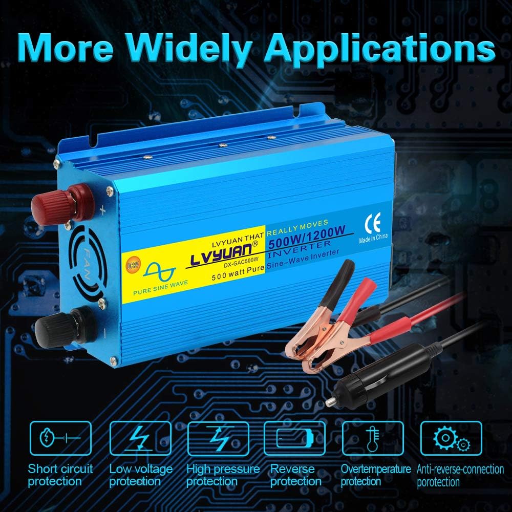 Cantonape Pure Sine Wave Inverter 4000W Power Inverter 24V to 110V DC to AC with LED Display Remote Controller for Truck RV Home Solar System