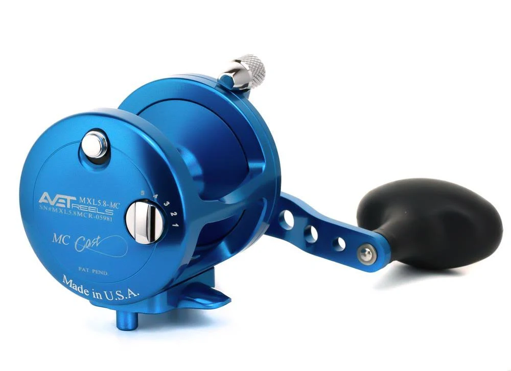 Avet MXL 5.8 MC Single Speed Lever Drag Casting Reels Blue
