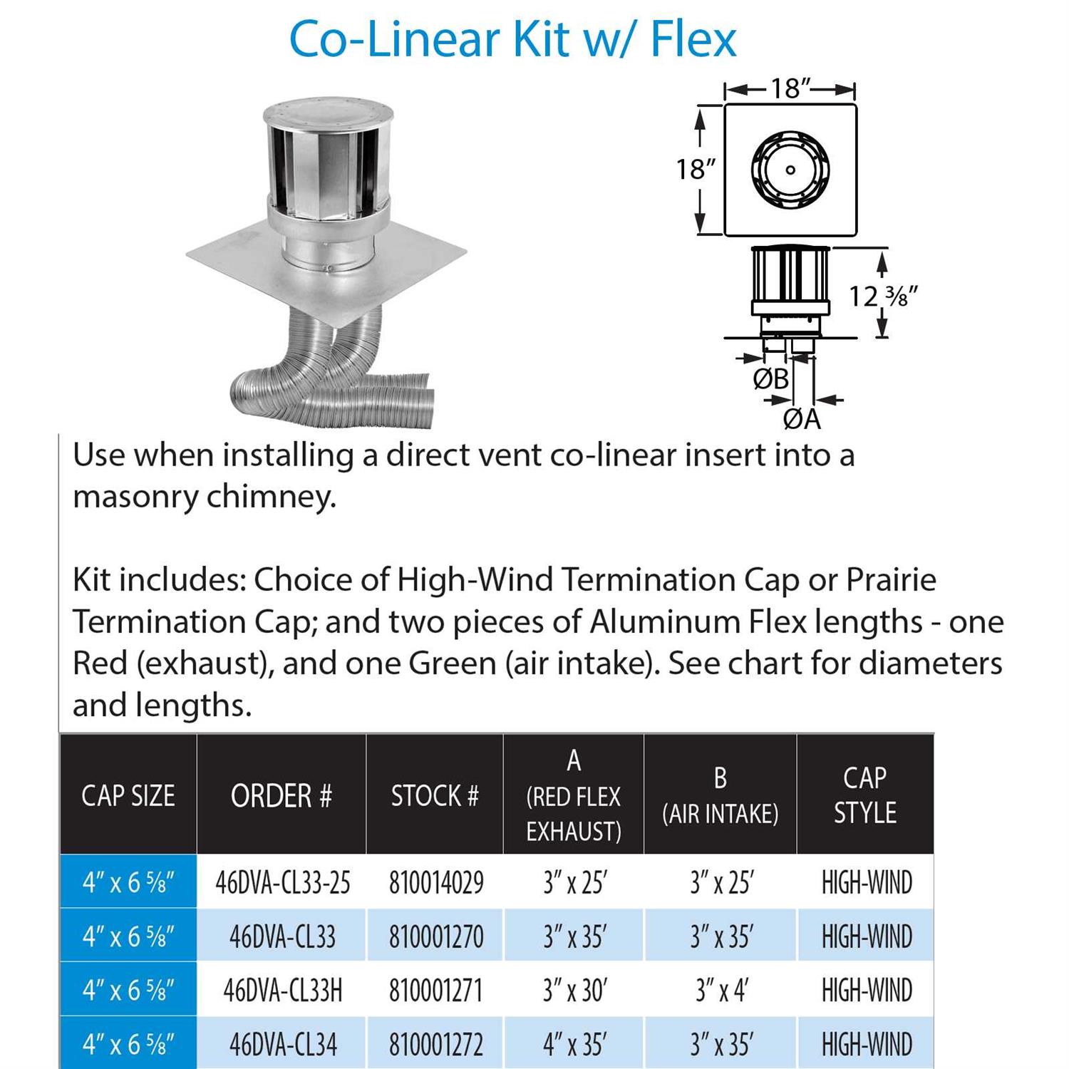 DuraVent 46DVA-CL33H DirectVent Pro Co-Linear Kit with Flex - Shop Hardware Tools Online Store