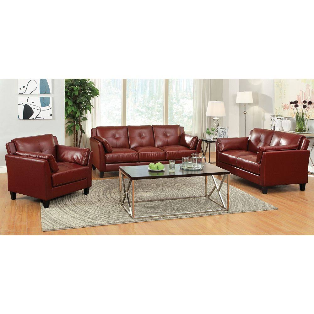 Furniture of America Pierre Red Loveseat