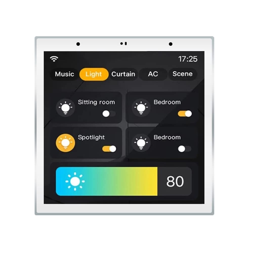 Smart Home Control Panel, Dimmer and Background Music Player, 4'' Switch Panel in-Wall Touchscreen Control for Various Tuya Smart Appliances, White