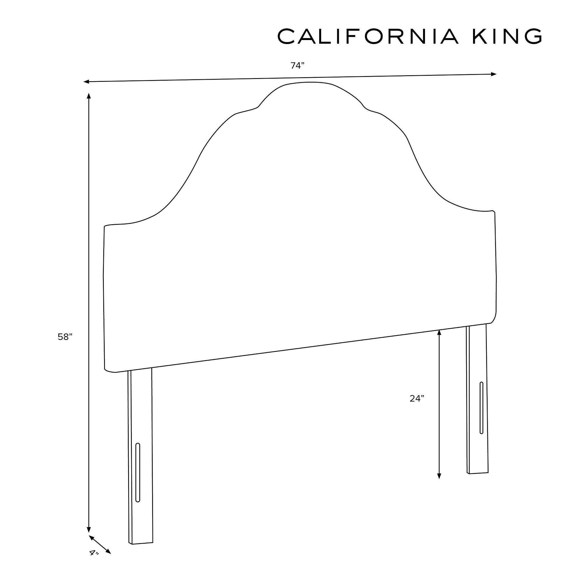 California King Zinnia Arched Headboard Gray Velvet - Opalhouse