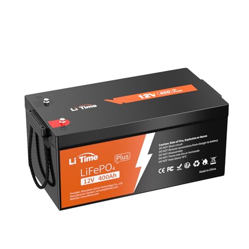 LiTime 12V 100Ah LiFePO4 Battery BCI Group 31 Lithium Battery Built-in 100A BMS, Up to 15000 Deep Cycles, Perfect for RV, Marine, Home Energy Storage
