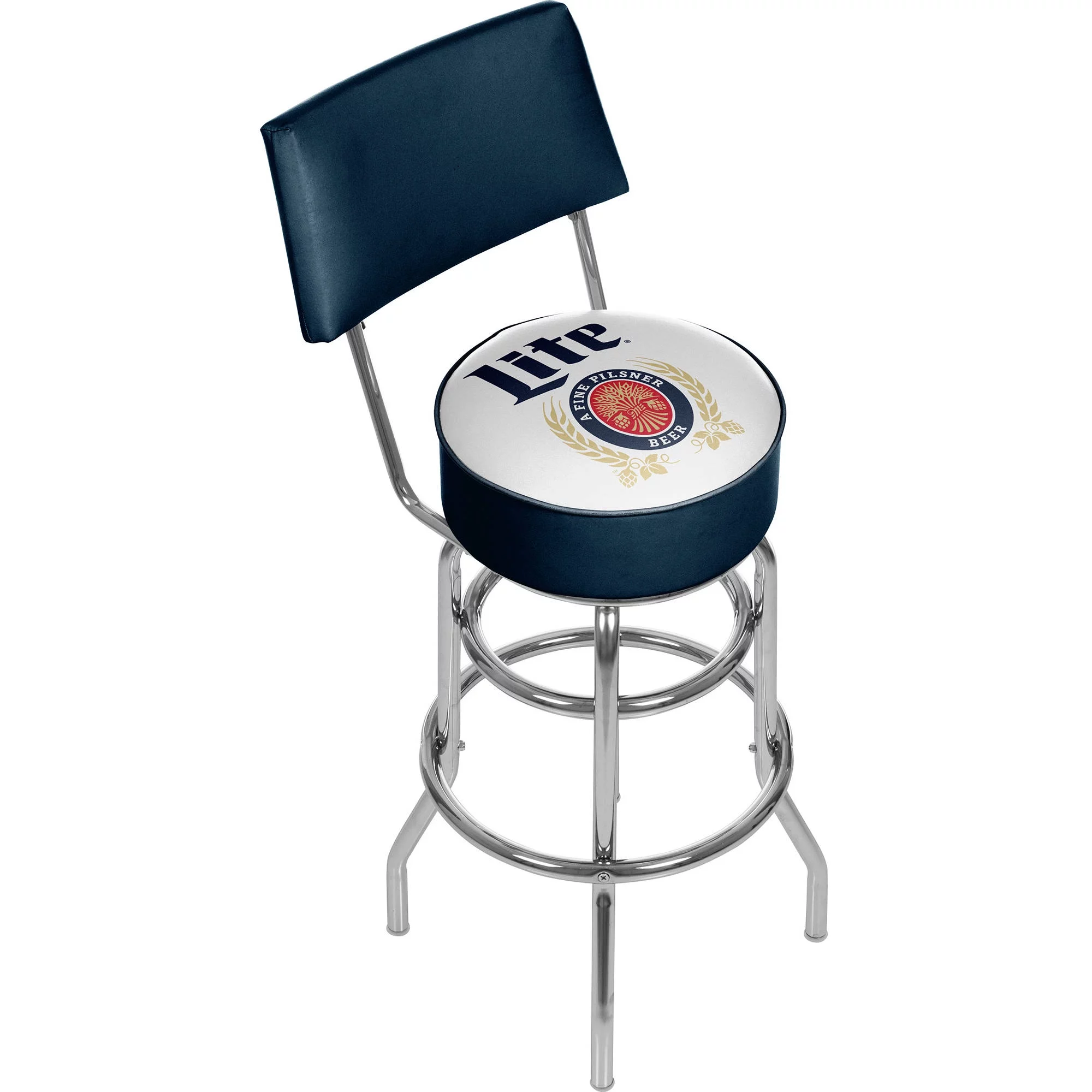Miller Lite Swivel Bar Stool with Back, Retro