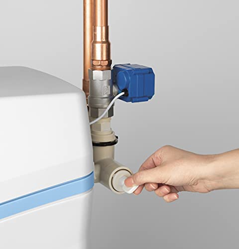GE Water Softener System | Smart system | Reduce Hard Mineral Levels at Water Source | Reduce Salt Consumption | Improve Water Quality for Drinking, Laundry, Dishwashing & More | GXSH40V | Gray