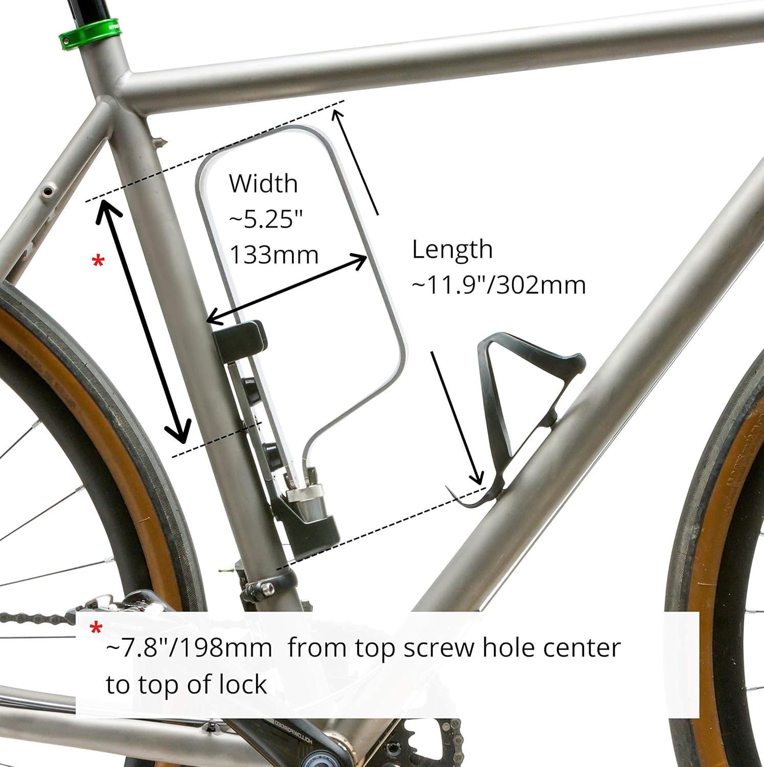 TiGr Mini+ Titanium Bike Locks. This Bicycle U Lock with Mounting Clip is Heavy Duty, Lightweight & High Security. Features Disc-Style U-Locks with 2 Keys (4"/102mm Wide, 8"/203mm Long)
