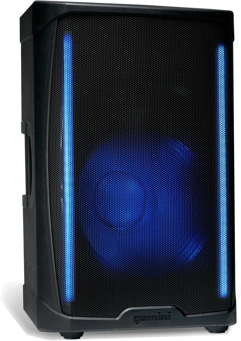 Gemini Sound GD-L215PRO - 1300W Bluetooth PA Speaker with LED Party Lights & 3-Channel Mixer - High-Power 15-Inch Woofer for DJs, Parties, Outdoor Events - User-Friendly Design for Enthusiasts - Curated Treasures Market