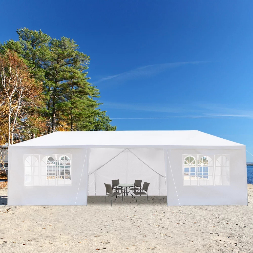 10'x30' Outdoor Party Tent, Wedding Patio Gazebo, Canopy Tent with 8 Removable Sidewalls and 2 Doors, Cater Events Pavilion with Transparent Windows, Waterproof, Easy Set