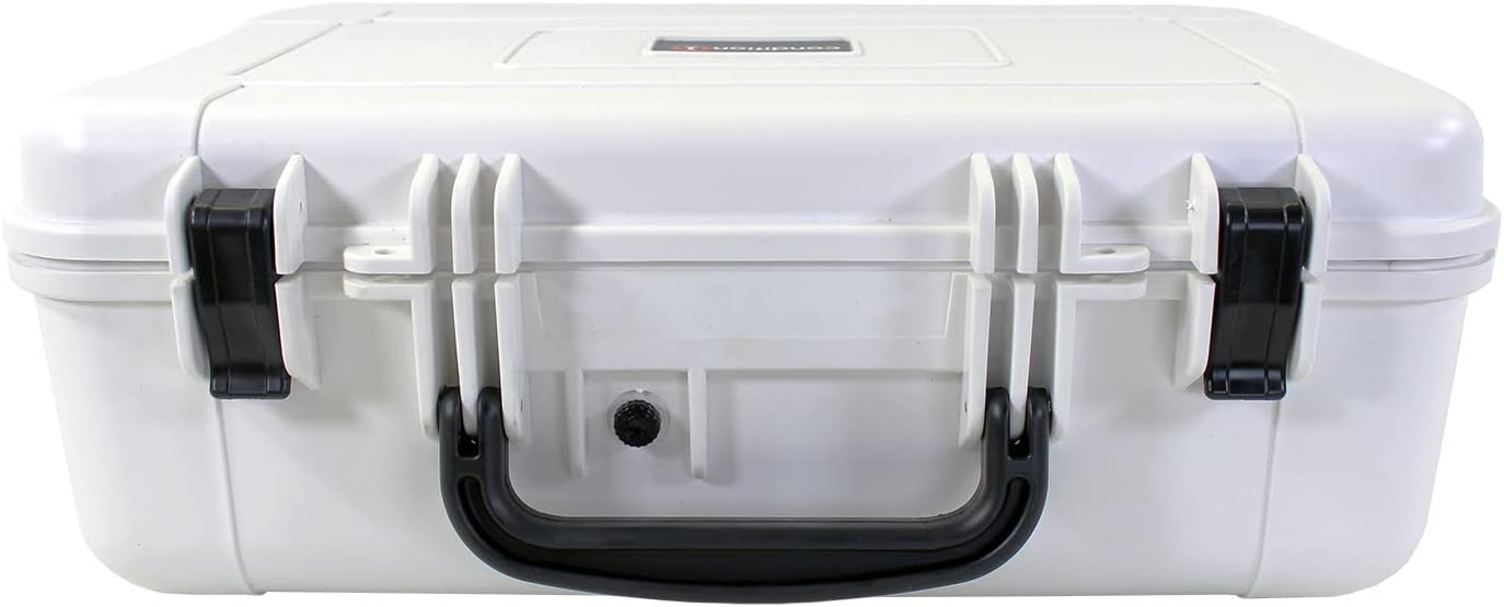 Condition 1 Waterproof Hard Case with Foam, White - 22.64" x 14.75" x 7.73" - Watertight Dustproof and Shockproof TSA Approved Portable Trunk Carrier - Great for DSLR Camera Equipment, Tools and More