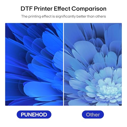 PUNEHOD DTF Printer A4 L800, DTF Transfer Printing Machine with White Ink Circulatory for DIY Print Dark and Light Fabrics Direct to Film Printer (with Oven)