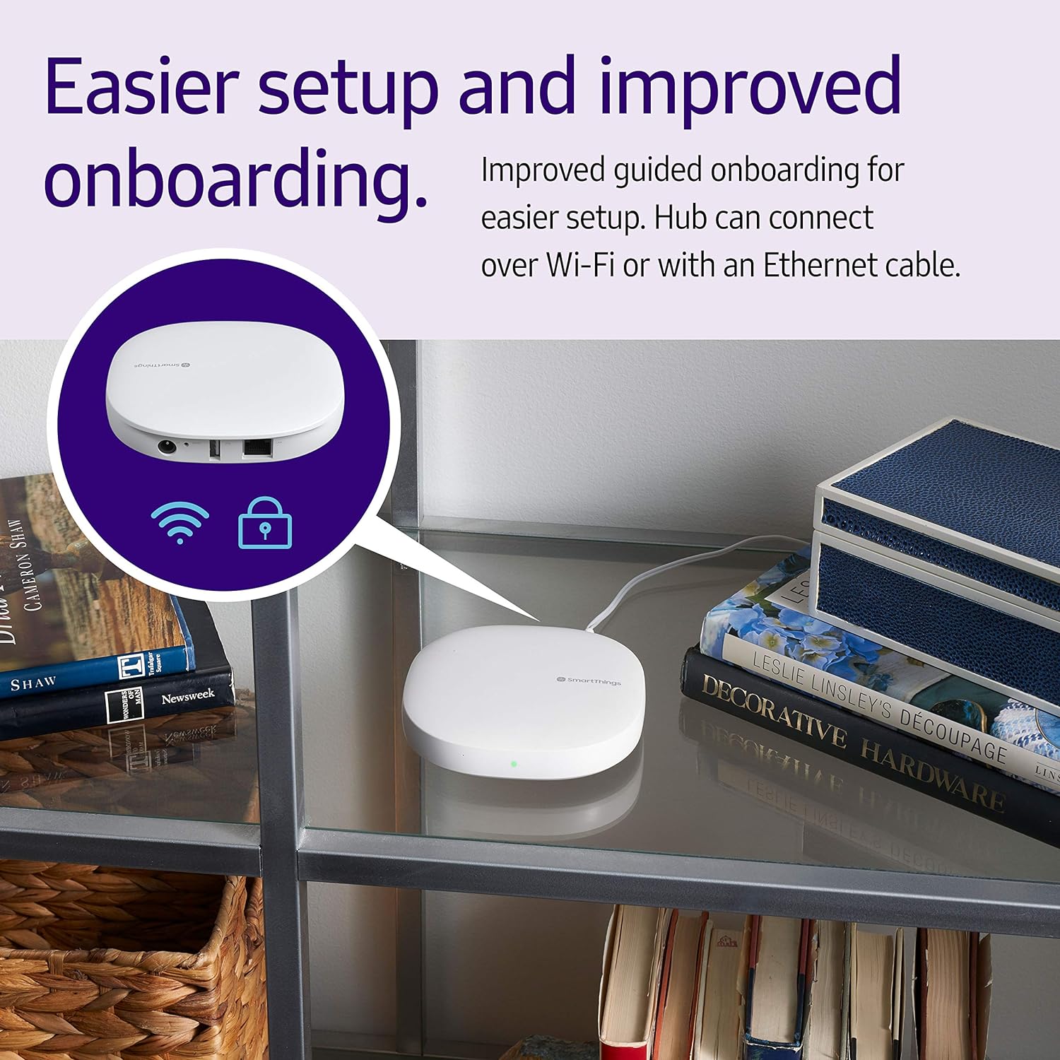 SAMSUNG GP-U999SJVLGDA 3rd Generation SmartThings Hub, White, 720p ,Motion Only