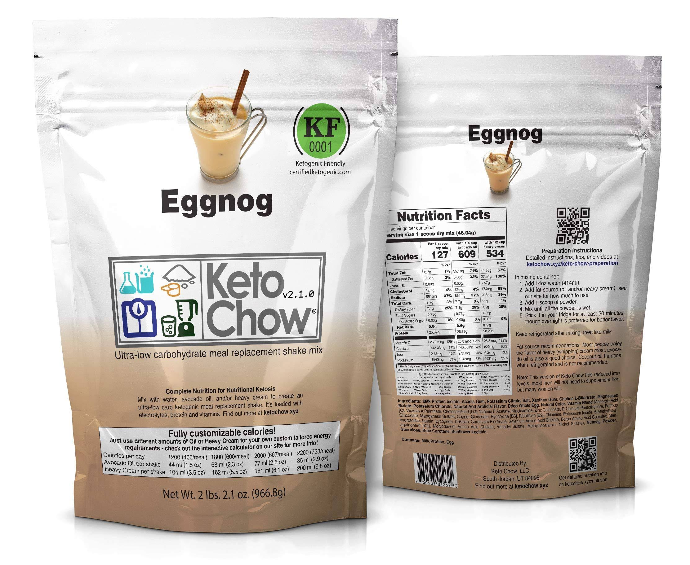 Keto Chow 21 Meal | Keto Meal Replacement Shakes Eggnog