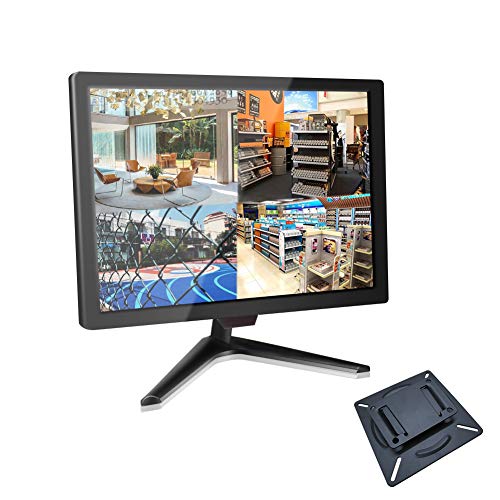 19.5" CCTV Monitor, 16:9 1600x900 BNC Monitor BNC/YPbPr/VGA/HDMI/Audio in Out, VESA Wall Mounting TFT LCD Security Camera Monitor for Home Surveillance Systems PC STB DVR